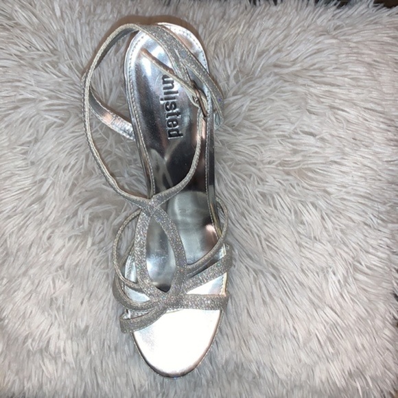 Unlisted Platform Stiletto Heels Silver Sparkle Strappy Shoes Woman’s 9.5 - Picture 4 of 14